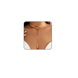 Meztole Chunky Gold Choker Necklace for Women Dainty Lariat Long Herringbone Snake Chain Drop Necklaces,Charm Y Statement Necklace Prom Body Jewelry Accessories Gifts A-GoldV