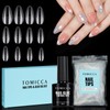 TOMICCA Almond Medium Nail Tips with Nail Glue Set, Nail