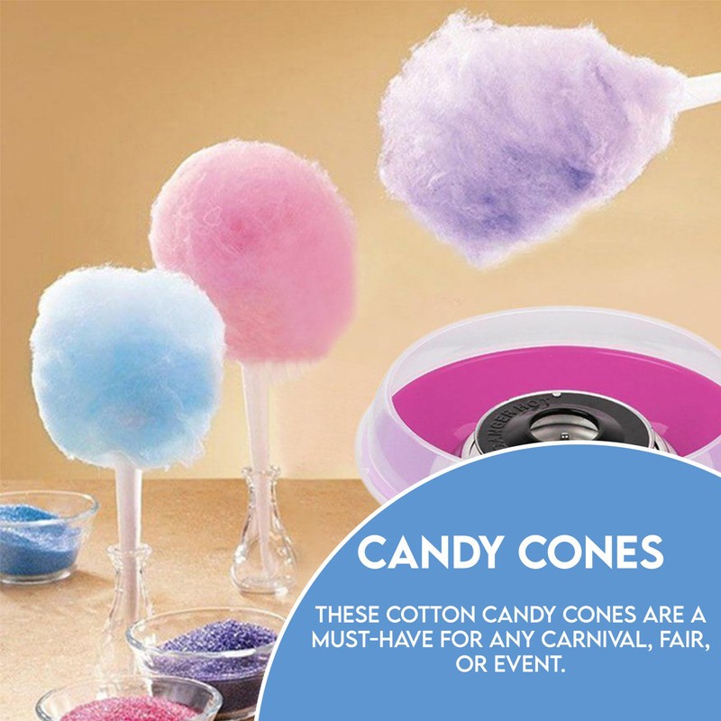 Plain Cotton Candy Cones - Package of 500ct