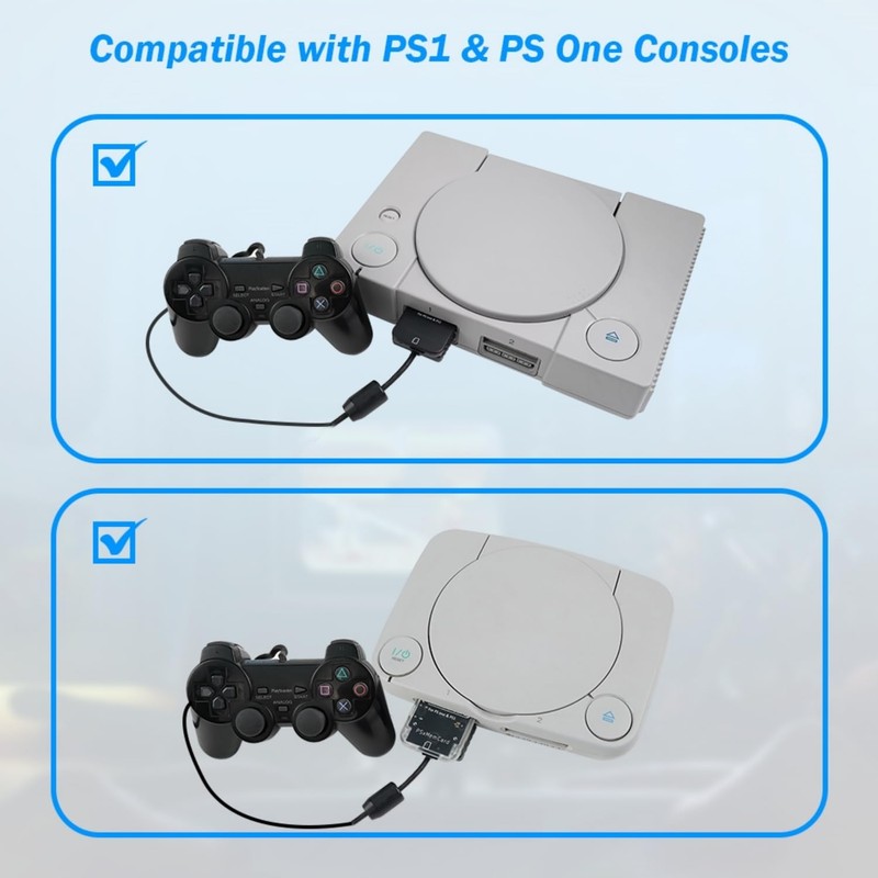 BITFUNX PSxMemCard PS1 Memory Card - Supports Firmware Upgrade, Saves