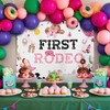 Cowboy 1st Birthday Backdrop Banner Decorations for Girls Western Cowgirl