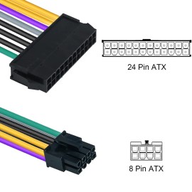 Dkardu 24 Pin to 8 Pin ATX, PSU Power Supply Adapter Cable for DELL Optiplex Motherb...