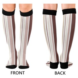 Compression Socks for Men and Women Abstract Stripe Color Knee High Socks Support for Athletic Sport Running Hiking Cycling Fitness