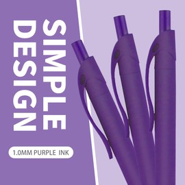 deegtran Pens Bulk, 50 Pack No Bleed Purple Click Pens, Wholesale Retractable Ballpoint Pens, Pens Medium Point, Smooth Ink Pens, 1.0MM Purple Ink