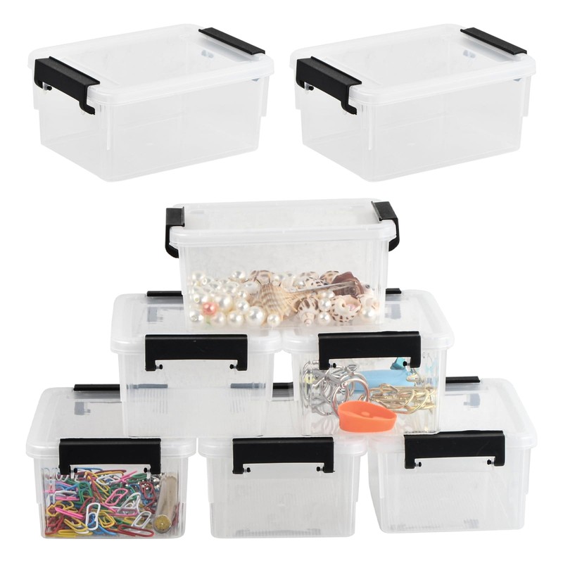 Dewocke Storage Box with Lid, Small, Set of 6 Mini
