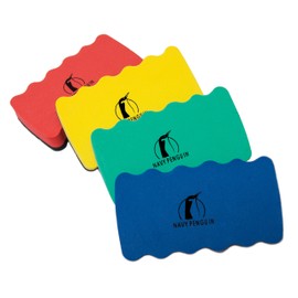 Magnetic Whiteboard Eraser Set - 4 Color Pack - for Dry Erase Pens and Markers - Strong Magnet Sticks to All Dry-Erase White Boards - 4 x 2.3 x 0.8 " - Cleaner for Home, School and Office