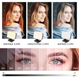 Video Conference Lighting, Webcam Lighting for Remote Work, Zoom Lighting for Laptop/Computer, Zoom Calls, Live Streaming, Self-Transmission, Video Lighting for Meetings with Sturdy Clip