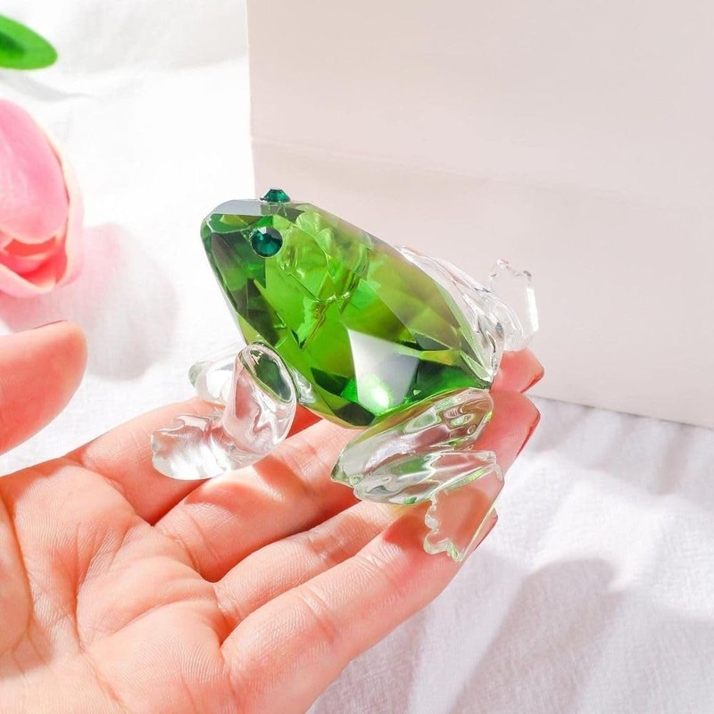 gifthub Crystal Frog Glass Art Statue Crystal Frog Decoration Series