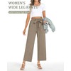 Neer Women's Linen Wide Leg Long Pants with Pocket Elastic