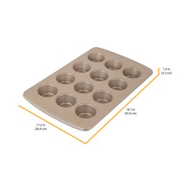 Chicago Metallic Everyday Non-Stick 12 Cup Muffin and Cupcake Pan. Perfect for creating evenly sized muffins, cupcakes, egg cups, and more