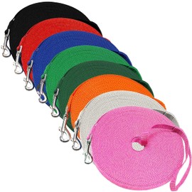 Dog/Puppy Obedience Recall Training Agility Lead Leash - Perfect for Pet Behavior Training, Multiple Sizes - 4.5 m, 6 m, 9 m, 15 m, 23 m, 30 m, 46 m, 61 m (Pink, 15m (50Ft))