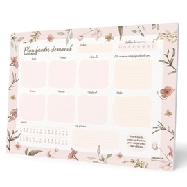 Grupo Erik Weekly Planner Pad A4 Calendar Planner Raquel Beck Desk Calendar Pad - Calendar Planner - Table Planner A4 - Desk Calendar without Date - Desk Pad Paper