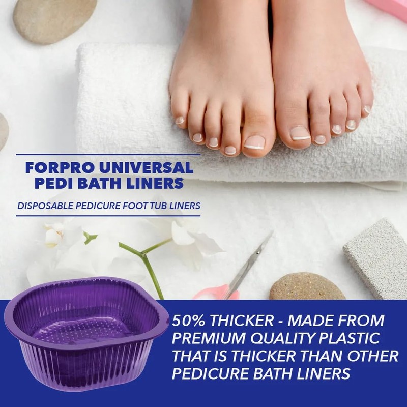 ForPro Universal Pedi Bath Liners - 50% THICKER - Fit