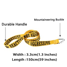 Funny Service Dog Leash Reactive Not Aggressive Dog Leash Walking Training Dog Leashes Dog Owner Pet Lover Gift (Reactive Not Aggressive-YE)