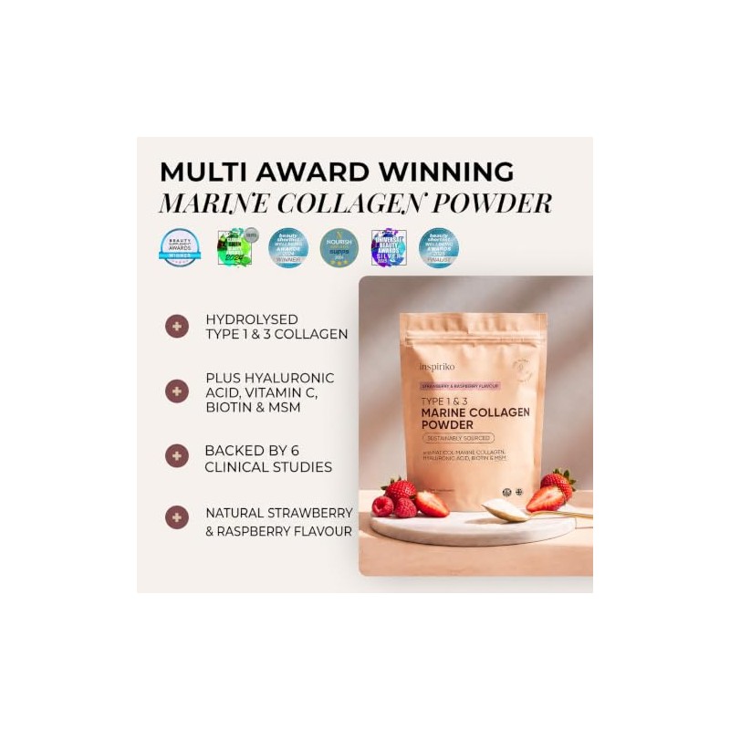Inspiriko Marine Collagen Powder for Women, Hydrolized Collagen Peptides