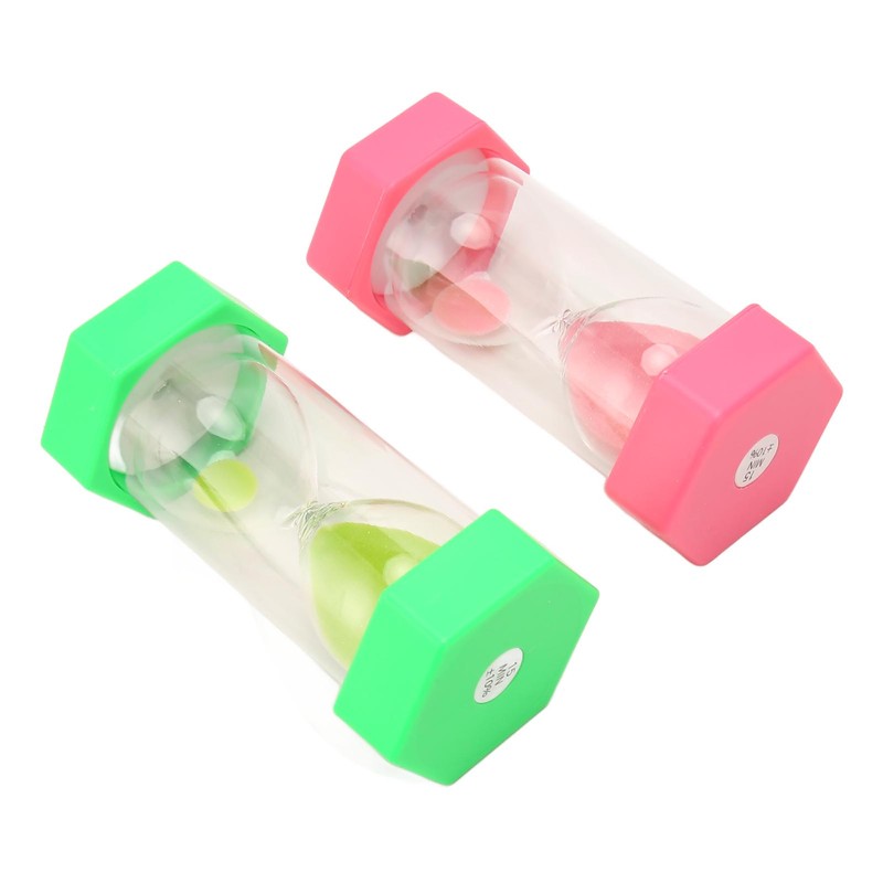 2pcs Hexagonal Hourglass 15 Minutes Learning Sand Timer Portable Plastic