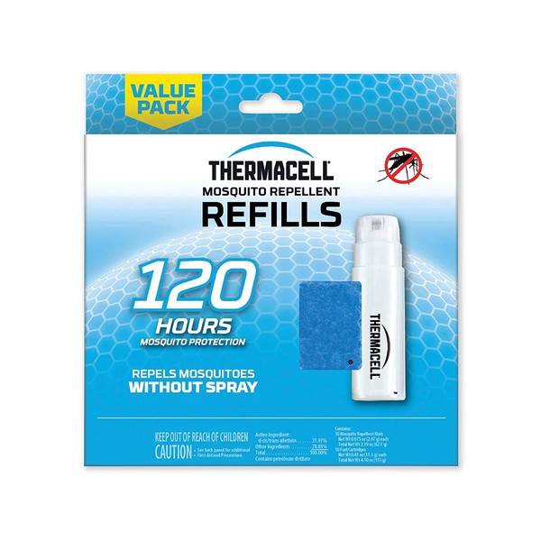 Thermacell 120-Hour Unscented DEET-Free Mosquito Shield Refill Packs for a 15-Foot Protection Zone with 30 Mats and 10 Fuel Cartridges