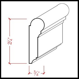 Poplar Picture Rail Moulding 3/4" x 2-1/4" x 95" EWPC12