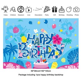 Birthday Decoration Stit Background Birthday Hawaiian Party Decoration for Party Decoration