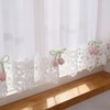 White Sheer Valance Lace Trim Pink Tulip Decor Farmhouse 60W