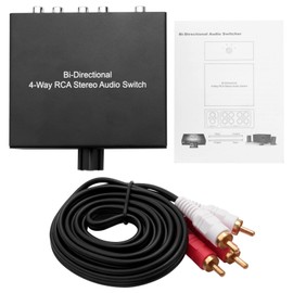 Dovhmoh 4-Way Two-Way Stereo Audio Switch, 4-in-1 or 4-in-1 L/R Jack Sound Channel, Audio Switcher Selector