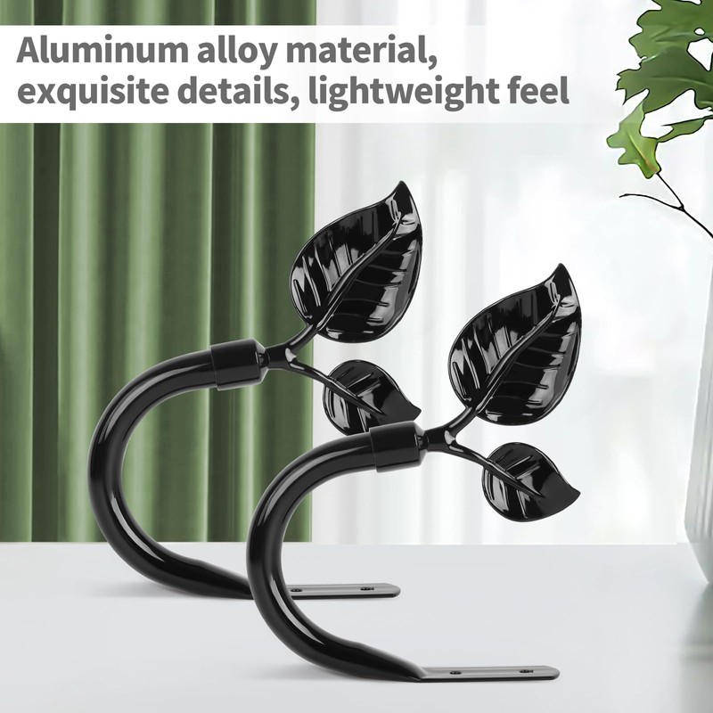Leaf Shaped Curtain Holdbacks 2pcs, Handmade Metal Curtain Side Holders
