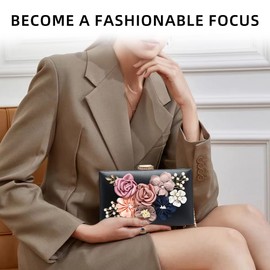 Clutch Purses for Women, Evening Clutch Clutch Purses for Women Formal, Banquet Bag with Floral Decoration, Gatherings