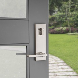 Kwikset 971HFLSQF-514 Single Cylinder Interior Halifax Lever Trim with Square Full Escutcheon Matte Black Finish