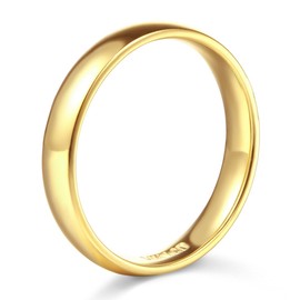 14k Yellow Gold 2mm SOLID COMFORT FIT Plain Wedding Band - Size 7.5