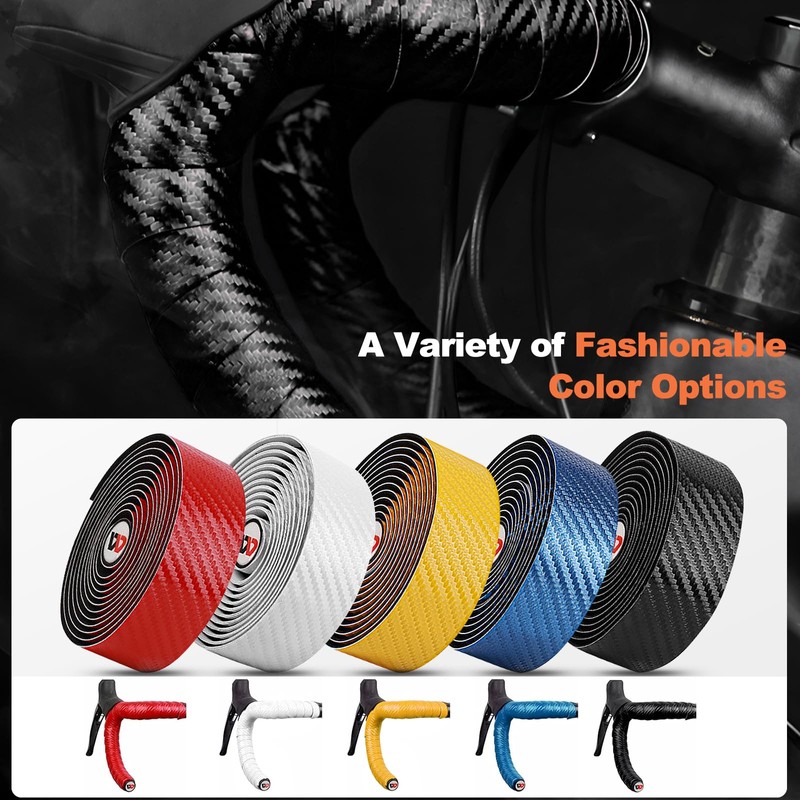 Cableet Bike Handlebar Tape with Carbon Effect Anti-Slip Shock Absorbing