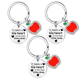 Ghloyza 3pcs Teacher Keyring Cute Teacher Appreciation Gift Thank You Gifts for Women Teachers Teachers’ Day Birthday Valentine's Day Gifts (Teacher Gift)