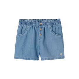 Vertbaudet Girls Denim Shorts with Elasticated Waistband, blue