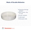 Sammons Preston High-Sided Dish, White, Durable Melamine Plastic Plate has