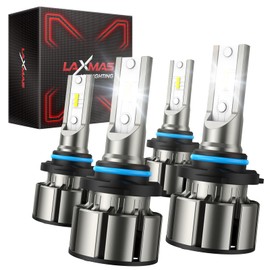 Laxmas 9005 H11 Light Bulb, Ultra Bright 6000K Pure White Fog Light Bulbs, IP68 Waterproof,60000h Lifespan, Pack of 4