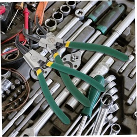 Gatuida 1set Heavy-duty Pliers Precision Spring-loaded Tool for Internal External Includes Straight Curved Jaws for Mechanics and Enthusiasts