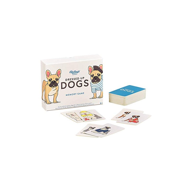 Ridley's Games GME052 Dressed Up Dogs Memory Game Matching Card,