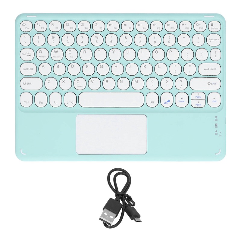 Touch Wireless Keyboard Round Keycaps Ergonomic Design Ultra Thin Smart