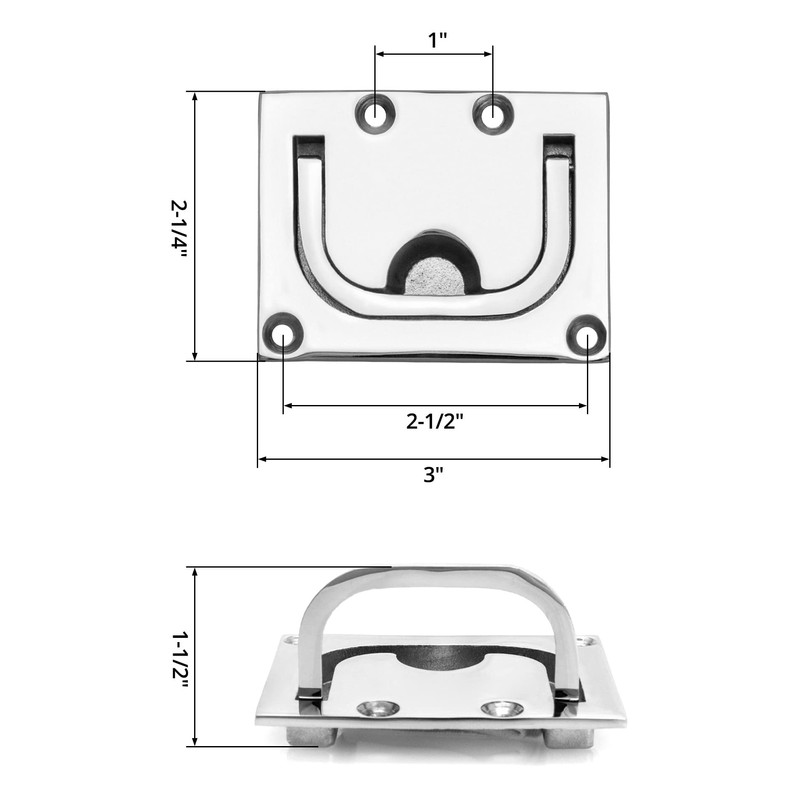 QWORK 4 Pack Marine Grade 316 Stainless Steel Boat Ring