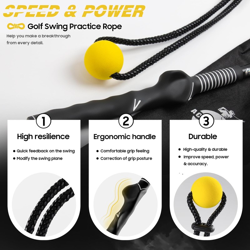 ACESTRIKE Golf Swing Training Aid, Golf Swing Pracice Rope, Rope