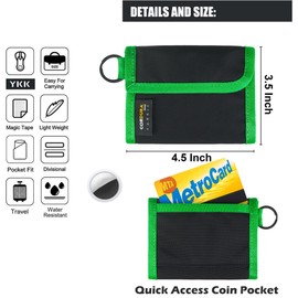 Rough Enough Kids Wallet for Boys Teen with Neck Laryard Keychain Key Ring Cordura Black