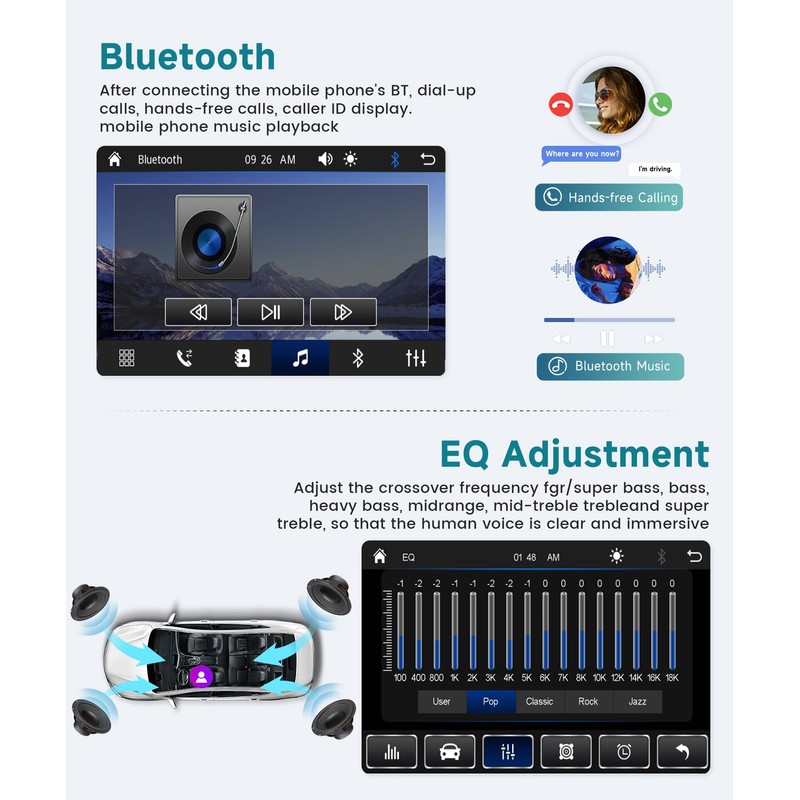 Single Din Car Stereo with Wireless Carplay Android Auto,Sellrich 7