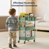 YASONIC 3-Tier Rolling Cart, Green, 66 Pounds Capacity, Mesh Storage