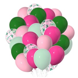 12 Inch Balloons Pink Green Helium Balloons Pack of 50 Confetti Latex Balloons Diameter 30 cm for Wedding Graduation Birthday Christening Communion Party Decoration