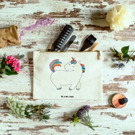 Mr. & Mrs. Panda Unicorn Make-Up Bag, White, Hand Drawn