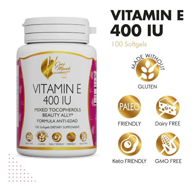 Coco March Vitamina E 400 Ui Natural Cpsulas Blandas