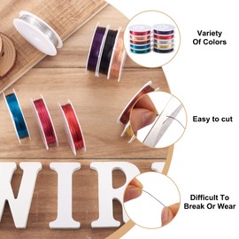 Pandahall 10Rolls Gauge 26 Copper Wire Jewelry Beading Craft Wrapping Making Lead Free & Cadmium Free & Nickel Free Mixed Color 0.4mm 10m/roll