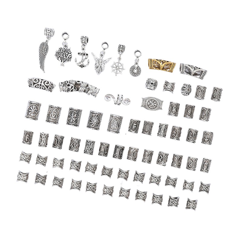 106pcs Dreadlocks Hair Rings Alloy Different Shapes Exquisite Patterns Hair