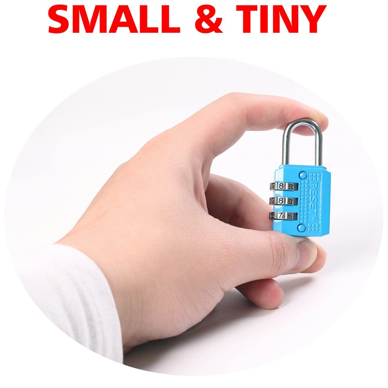 RESET-071 3 Digit Small Combination Lock Tiny Padlock for Mini