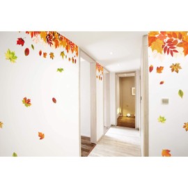 Square Shop mws0721 Fall Leaves Wall Sticker A4 Size x 8 Sheets Maple Leaves Indoor Decoration Stylish Decoration Decoration Party (Falling Leaves)