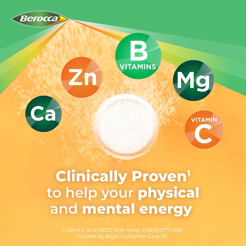Berocca Energy Vitamin B & C Orange Flavour Effervescent Tablets